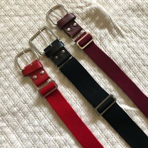 Lot of three adjustable baseball belts